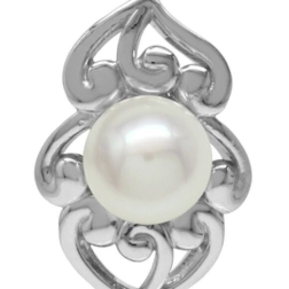 925 Sterling Freshwater Pearl Vintage Filigree Metal Work Pendant NWT - Picture 7 of 10